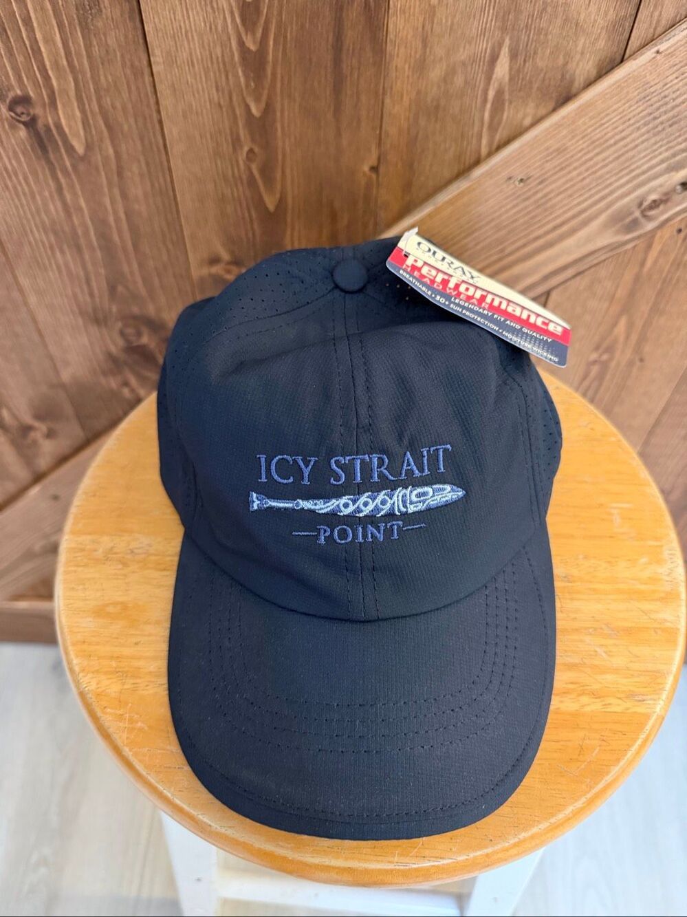 Icy Strait Point Hoonah Alaska Outdoor Performance Baseball Cap Hat Navy NWT (94